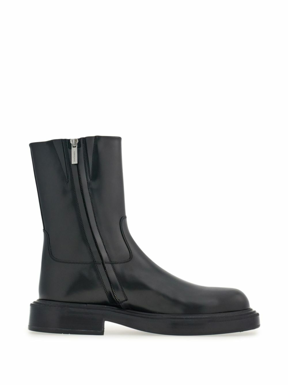 Ferragamo Black Leather Ankle Boots Salvatore Ferragamo