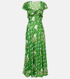 Dôen Valerine floral silk satin maxi dress