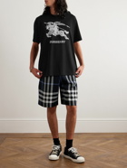 Burberry - Logo-Embroidered Cotton-Jersey T-Shirt - Black