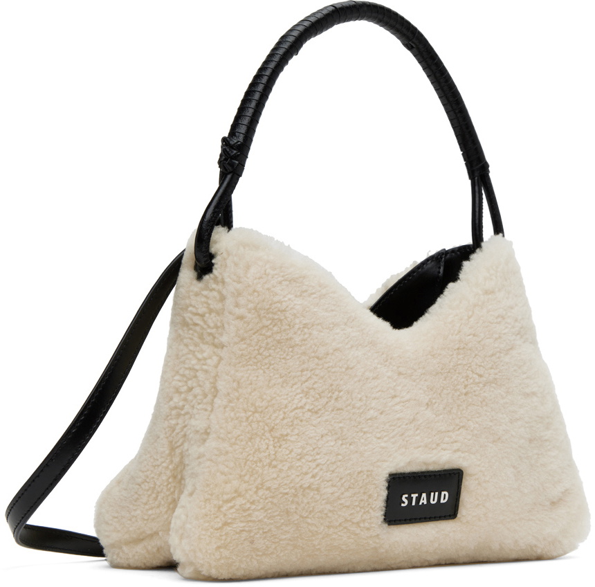 Staud White Other Fibres Shoulder Bag