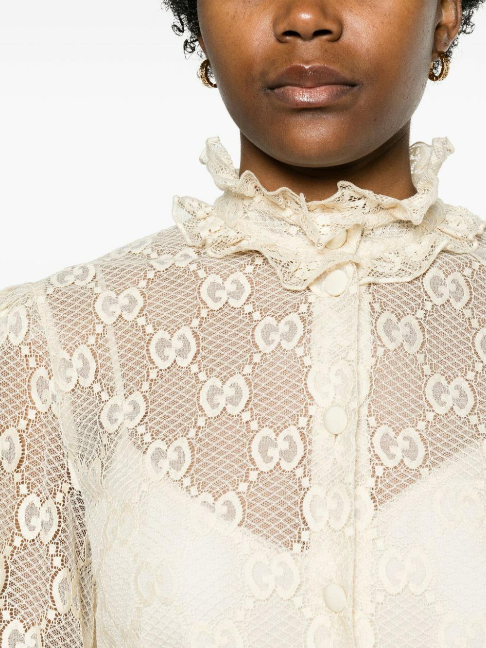laubeblanc ブラウス　Geometric Lace Blouse Tops – L'AUBE BLANC