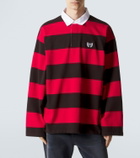 Balenciaga Oversized striped cotton jersey polo shirt