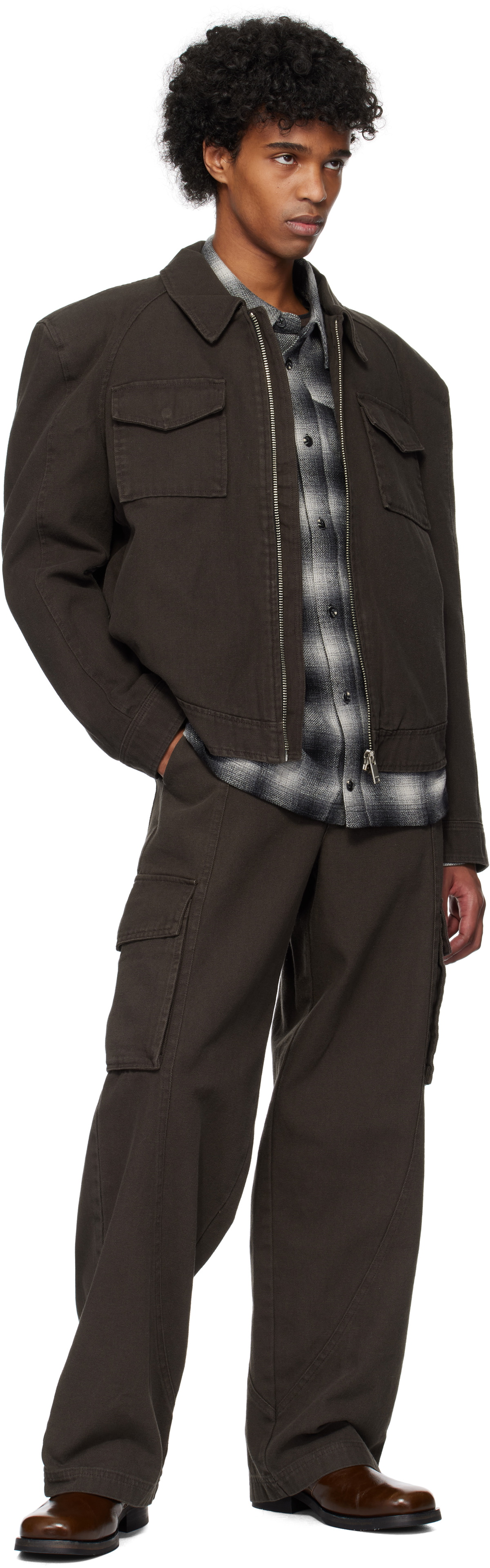 Han Kjobenhavn Brown Cotton Canvas Short Jacket