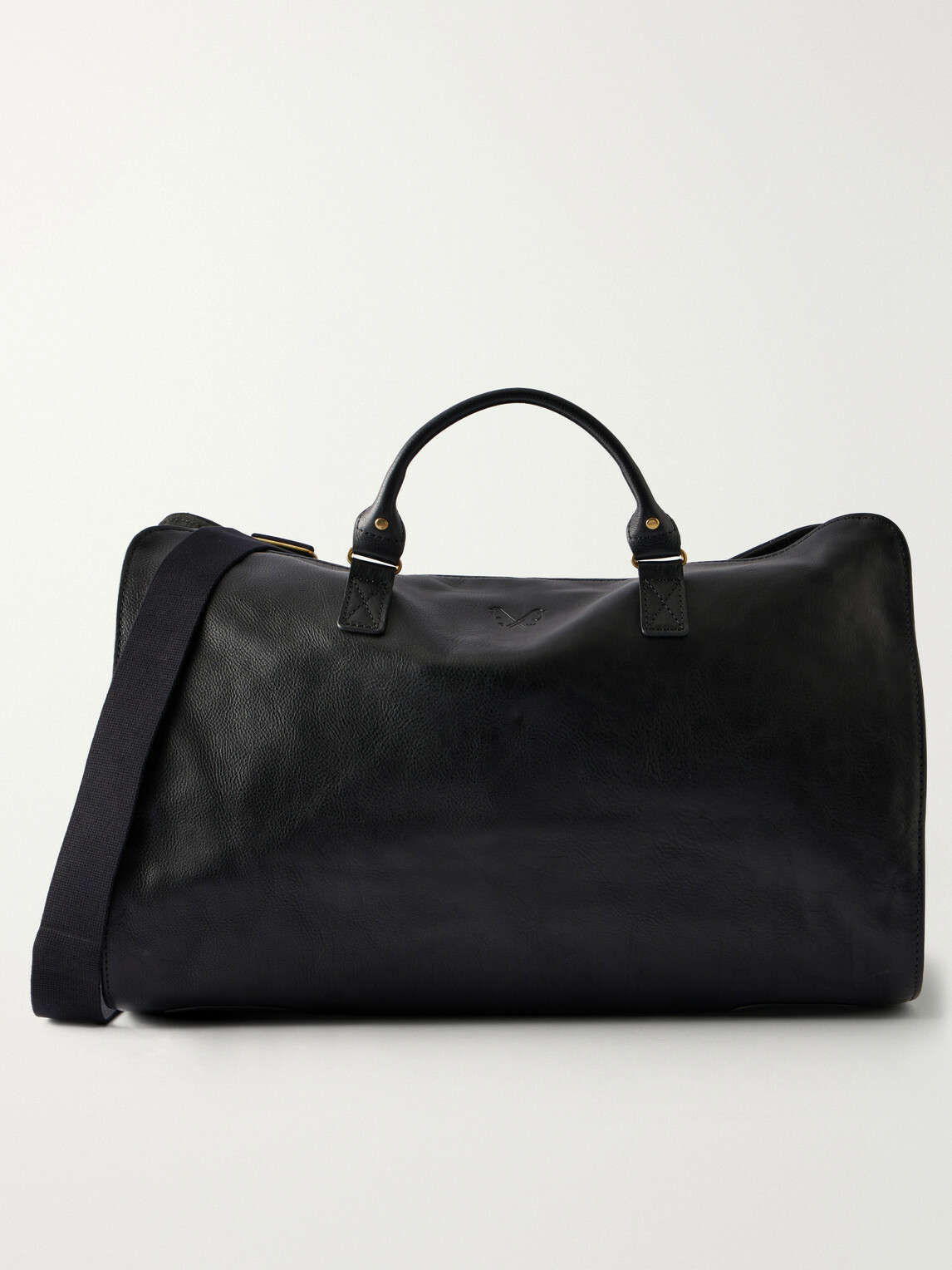 Bennett Winch - S.C. Holdall Convertible Full-Grain Leather and Cotton-Twill Weekend Bag - Black