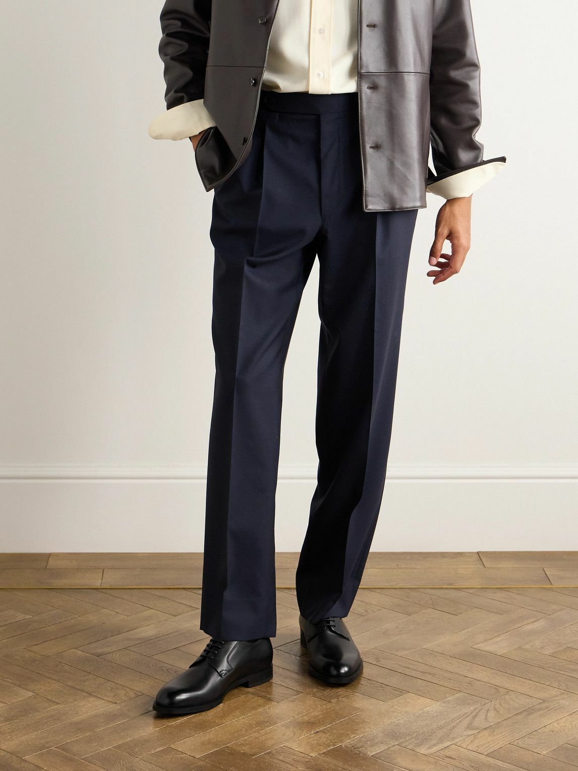 Zegna - Leather Derby Shoes - Black