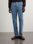 Massimo Alba - Alunga Straight-Leg Cotton-Velvet Five Pockets Trousers - Blue