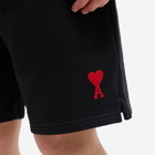 AMI Men's Small A Heart Shorts in Black/Red