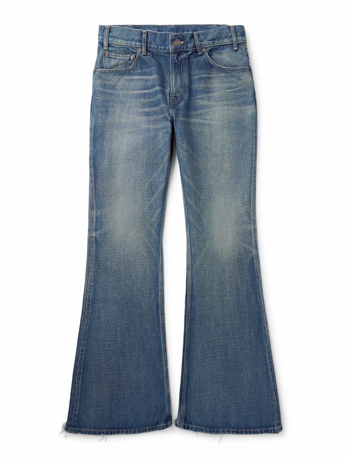 CELINE - Marco Flared Frayed Jeans - Blue