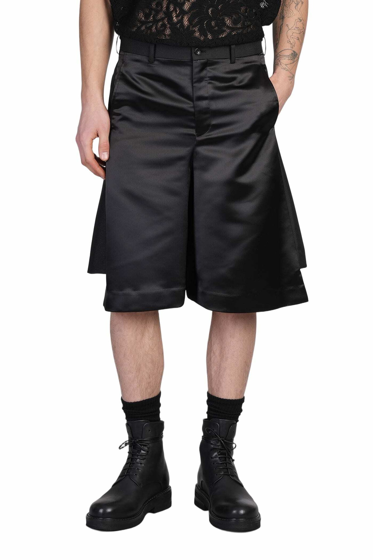 Comme des Garcons Homme Plus Black Faux-Leather Shorts Comme