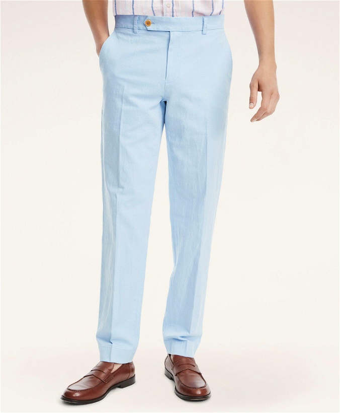 Photo: Brooks Brothers Men's Milano Slim-Fit Stretch Cotton Linen Chino Pants | Chambray
