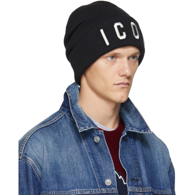 Dsquared2 Black and White Icon Beanie Dsquared2