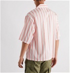 visvim - Camp-Collar Embroidered Striped Cotton Shirt - Red