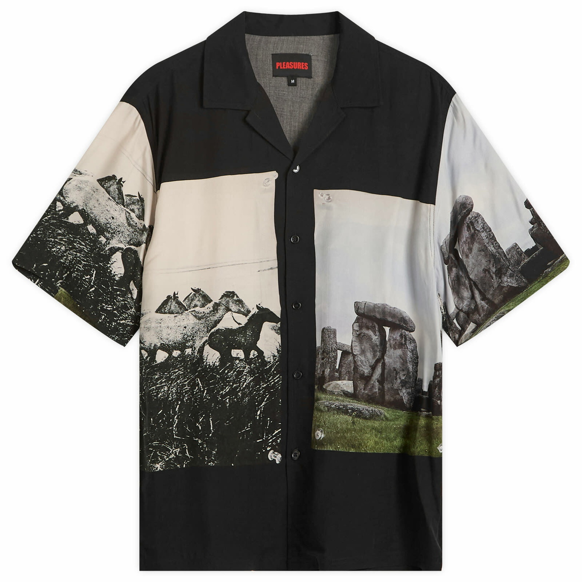Pleasures Men's Stone Horse Vacation Shirt in Black