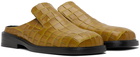 Situationist Yellow Croc-Embossed Loafers