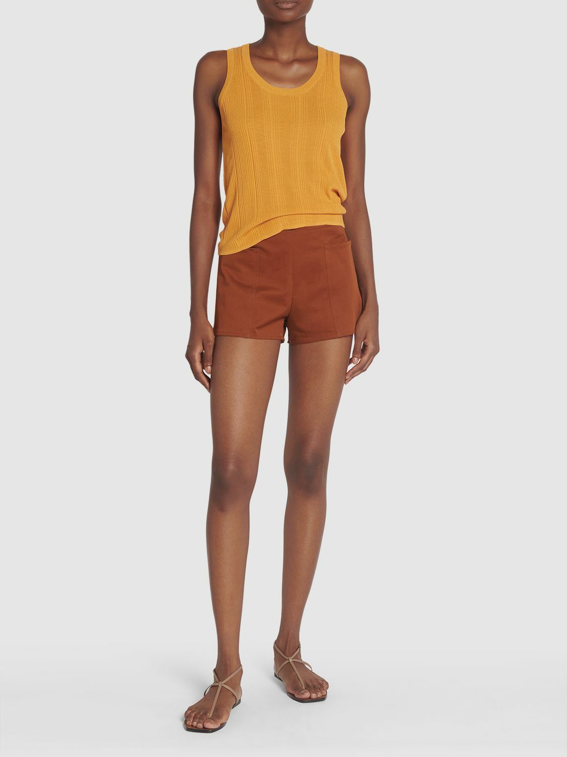 ショーツ S MAX MARA COTTON TWILL SHORTS S Max Mara Eric Cotton And Linen Twill Shorts In Blue | ModeSens