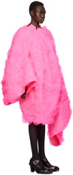 Comme des Garçons Pink Ruched Midi Dress