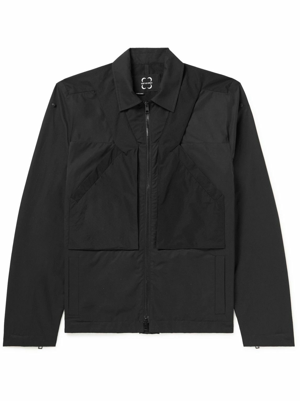 SAIF UD DEEN - Panelled Cotton-Blend Canvas Jacket - Black