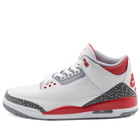 Air Jordan Men's 3 Retro Sneakers in White/Red/Black/Cement Grey