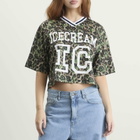 ICECREAM Women's Cropped Football Jersey in Camo