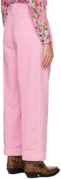 GANNI Pink Pleated Trousers