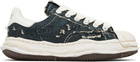 Maison MIHARA YASUHIRO Black 'Blakey' OG Sole Ripped Overdye Canvas Sneakers