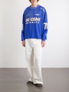 Satoshi Nakamoto - Moto Logo-Print Mesh T-Shirt - Blue