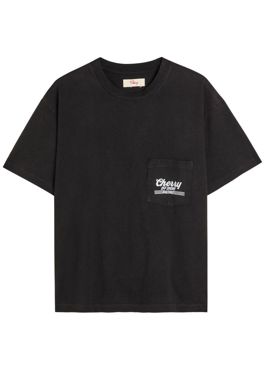 Cherry Los Angeles - Printed Cotton-Mesh T-Shirt - Green Cherry Los Angeles - Printed Cotton-Mesh T-Shirt - Green