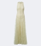 De La Vali Palomina halterneck lace maxi dress