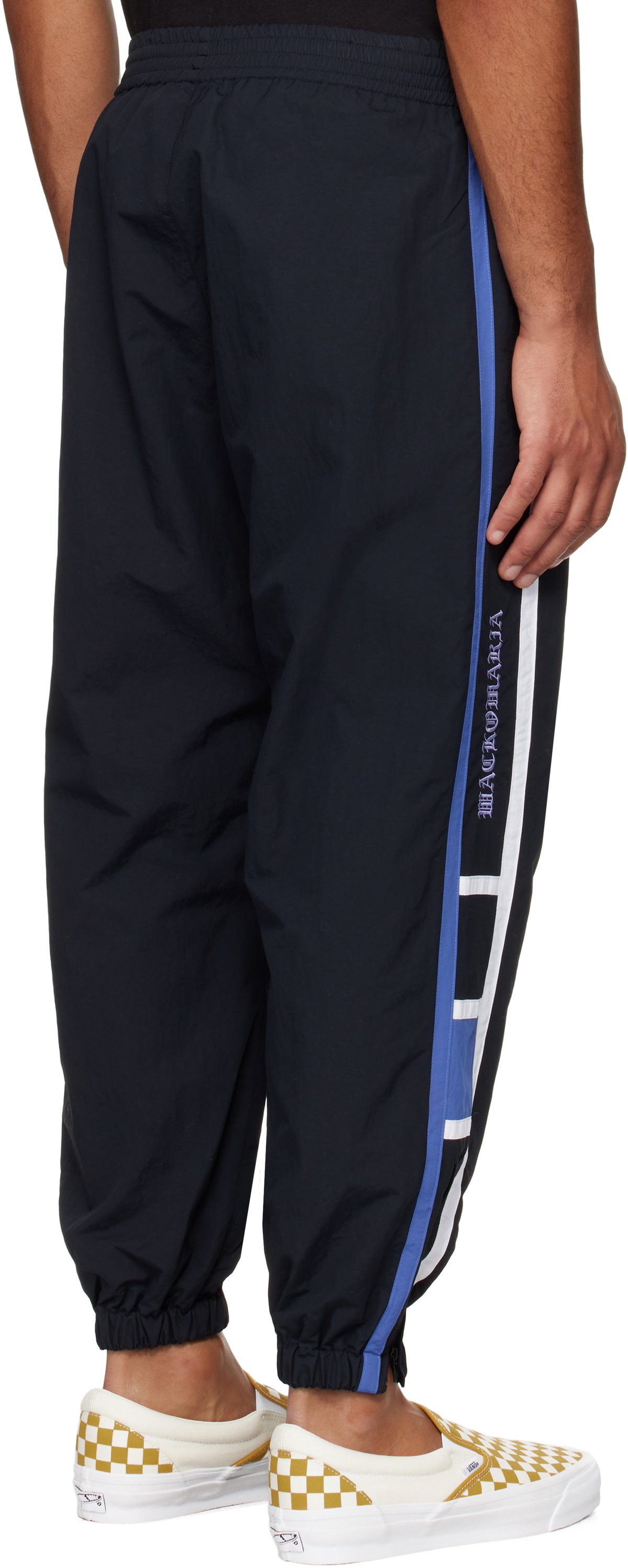 WACKO MARIA Black Embroidered-Logo Track Pants