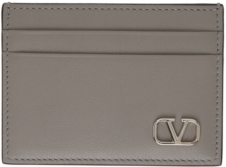 Photo: Valentino Garavani Gray VLogo Signature Card Holder