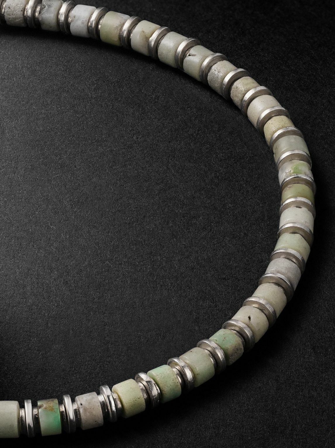 M. Cohen - Sapet Sterling Silver Chrysoprase Beaded Bracelet - Silver