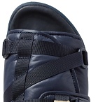 visvim - Christo Leather-Trimmed Nylon Slides - Men - Navy