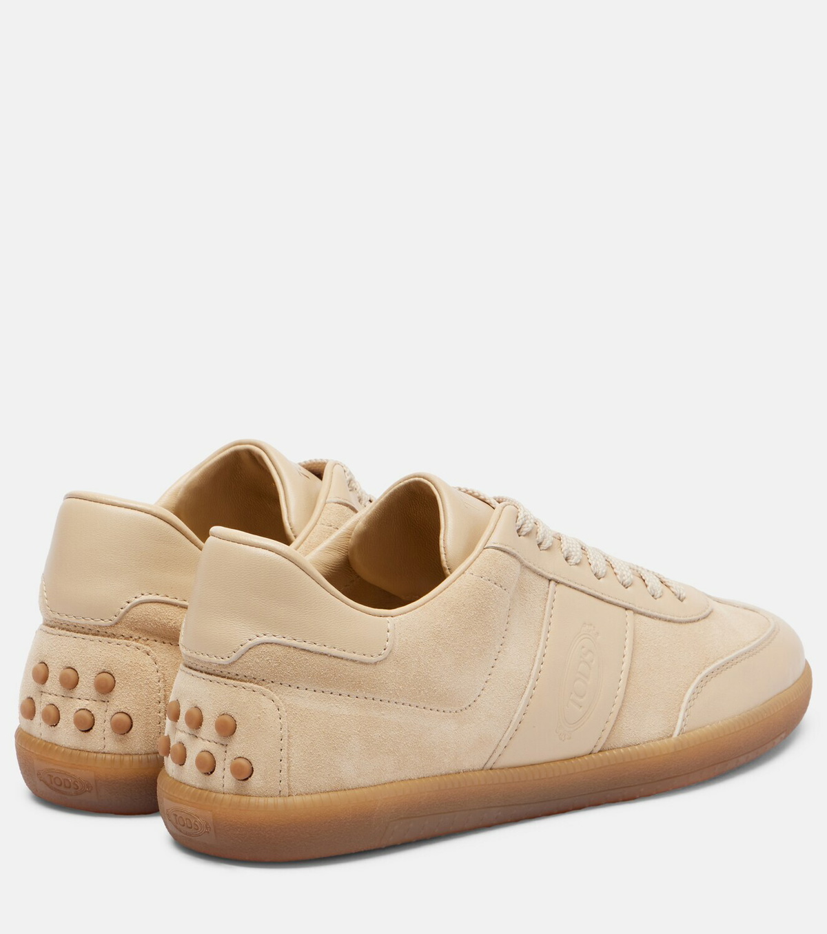 Tod's Leather-trimmed suede sneakers