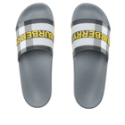 Burberry Men's Furley Logo Check Slide in Storm Grey Check