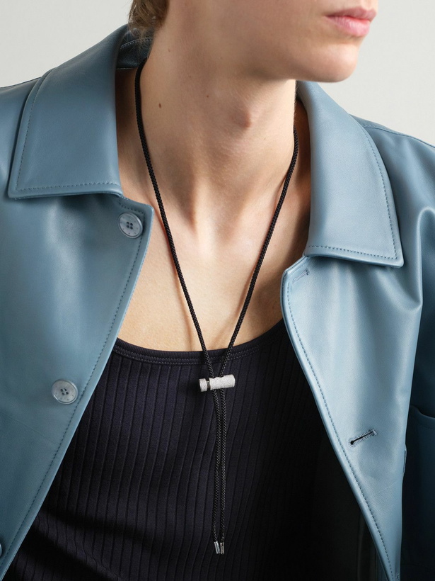 Photo: Ouie - Toggle 14-Karat White Gold, Silk Cord and Diamond Necklace and Bracelet