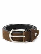 Brioni - 3cm Suede Belt - Brown