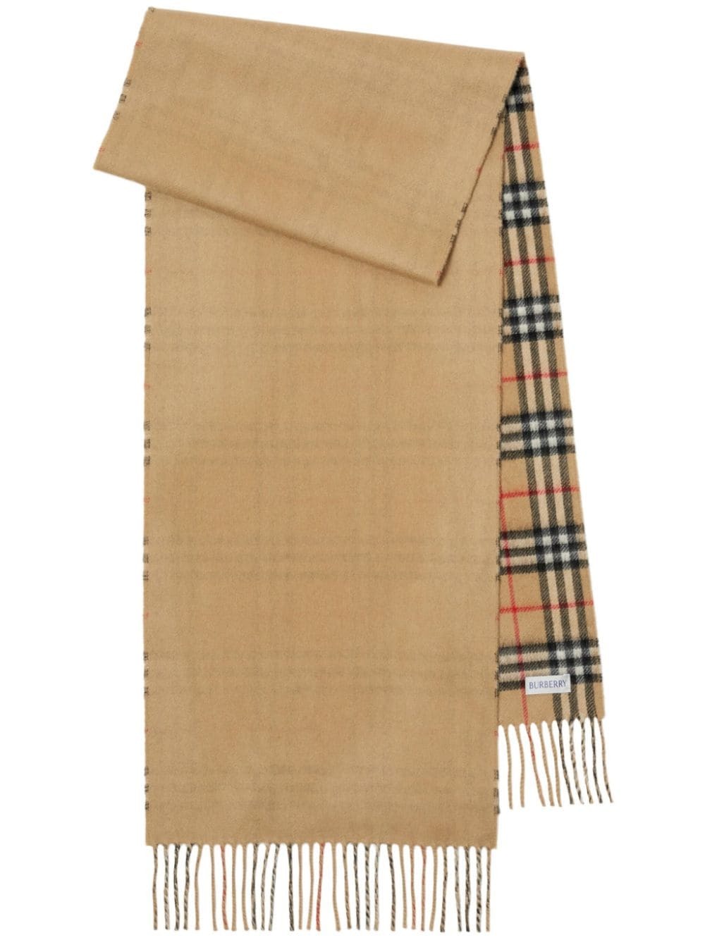 Reversible Check Cashmere Scarf In Grey