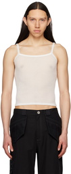 Dion Lee White Semi-Sheer Tank Top