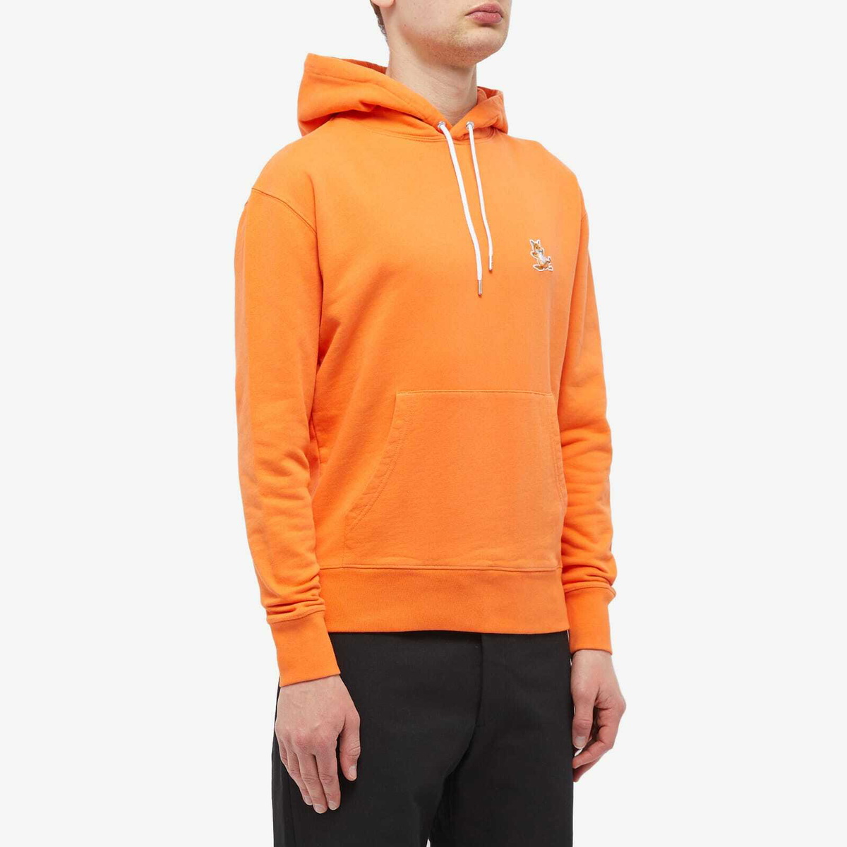 Maison Kitsuné Men's Chillax Fox Patch Classic Hoodie in Neon