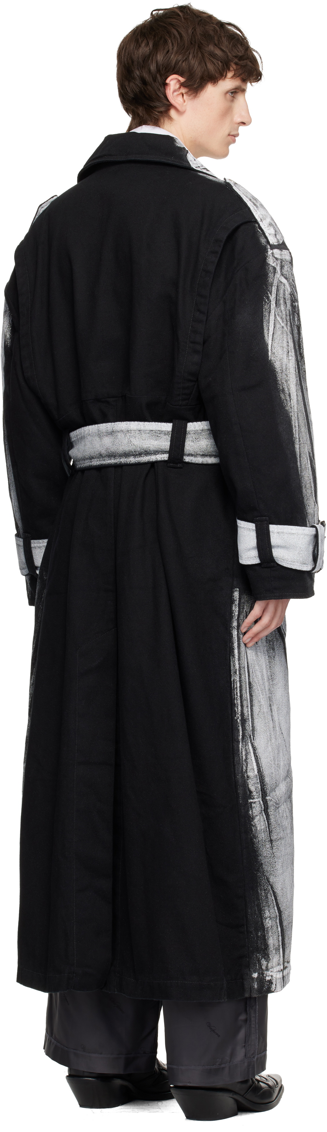 VAQUERA Black & White Painted Workwear Trench Coat