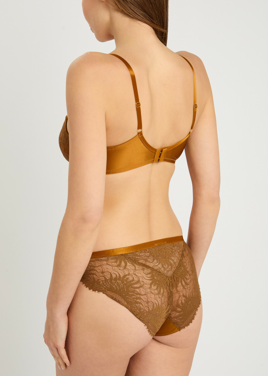 Hanro Gale Satin-stretch Soft-cup bra Gold