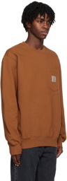 Carhartt Work In Progress Orange Pocket Sweatshirt