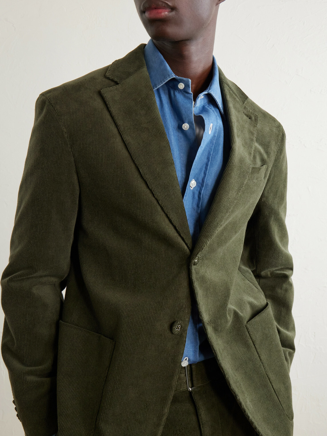Officine Générale - Michel Cotton-Blend Corduroy Suit Jacket - Green