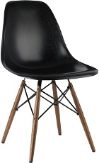 HERMAN MILLER Black Eames Molded Fiberglass Side Chair