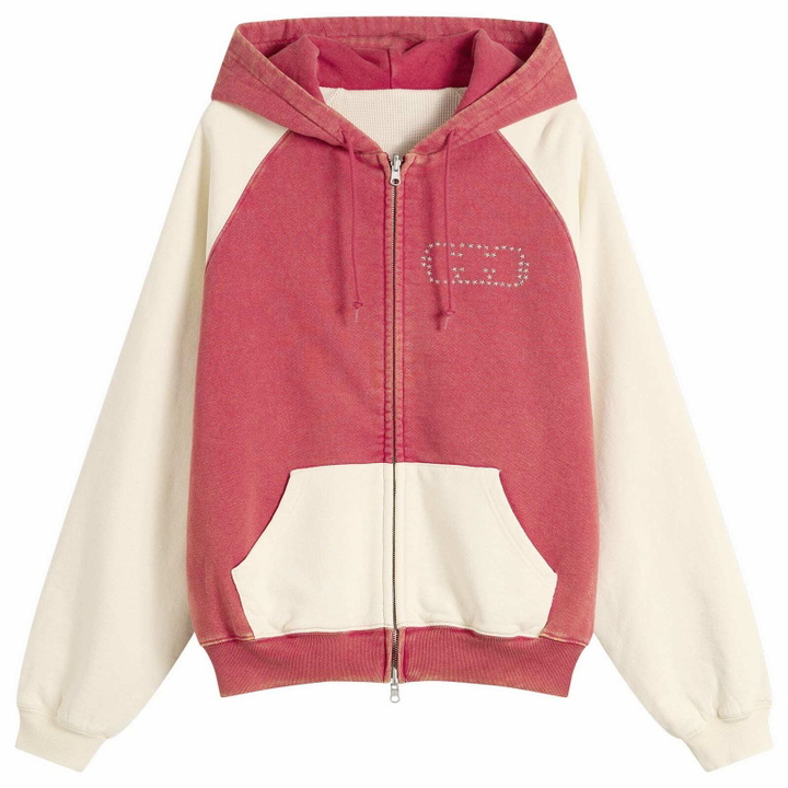Photo: TTT MSW Women's Fade Damage Zip Up Hoodie in Red