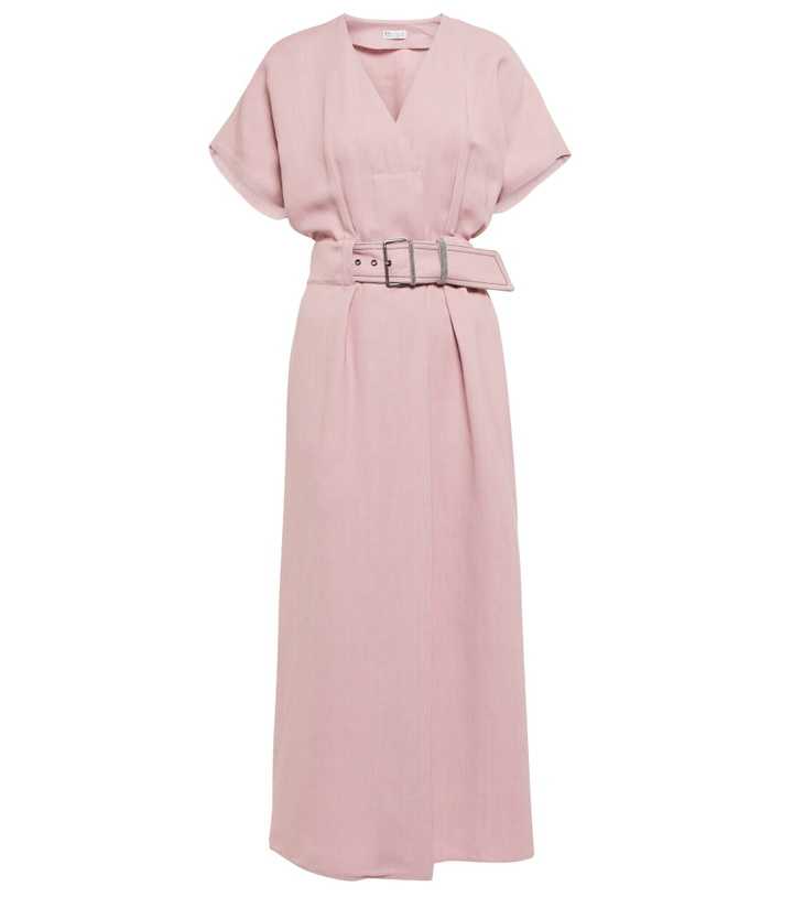Photo: Brunello Cucinelli - Embellished belted midi dress