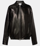 Miu Miu Logo leather jacket