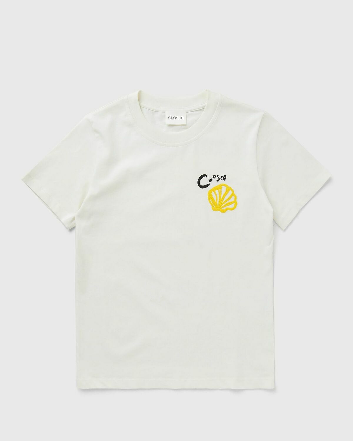 CLOSED EMBROIDERED TEE Beige Womens Shortsleefe