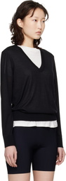 Loulou de Saison Black Julio LDS Fluid Cashmere Sweater