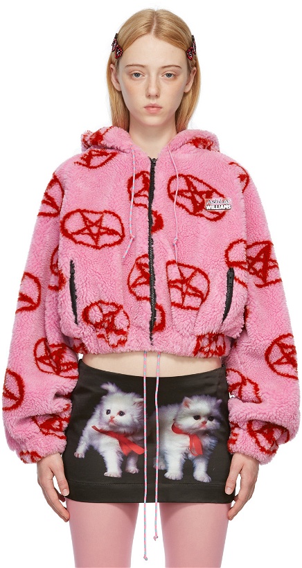 Photo: Ashley Williams SSENSE Exclusive Pink Faux-Fur Pentagram Hoodie